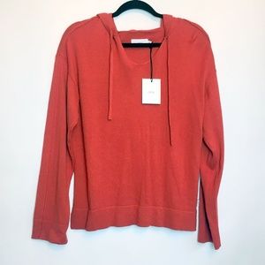 NWT Onia S/P Pullover Knit Hooded Top Spanish Red